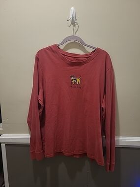 Life Is Good Mens 3XL Chilly Dog Long Sleeve Graphic Tee Red